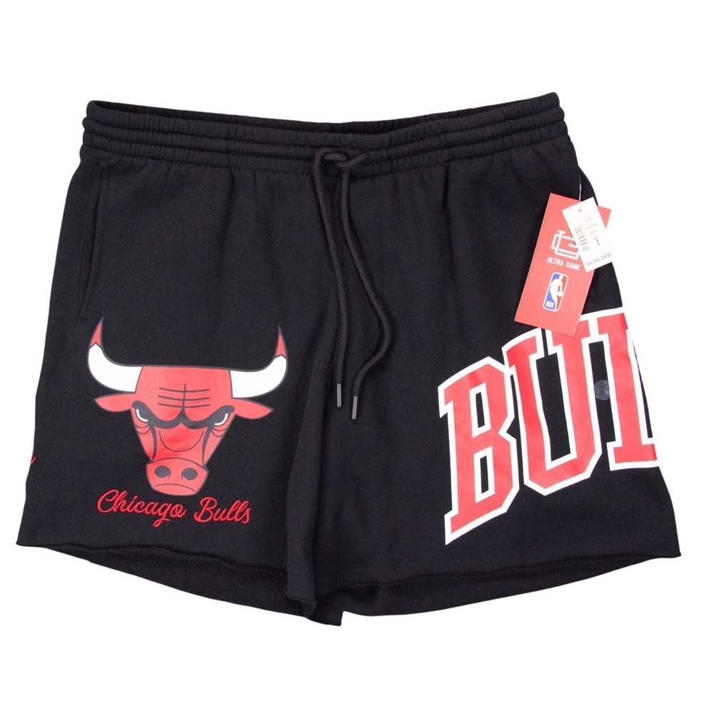New Ultra Game Official License NBA Chicago Bulls Mens L Sweat Shorts‎ 6"
